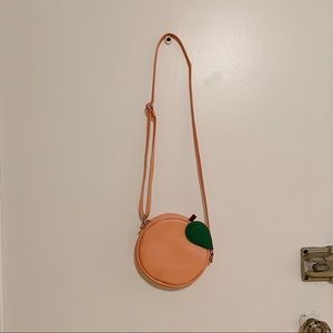 Cute Peach mini circular crossbody bag